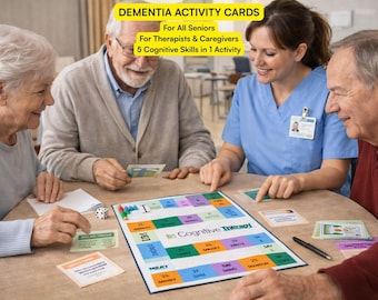 Cognitive Therapy Board Game for Seniors, Dementia Board Game, OT Printable Tool, Memory & Speech Stimulation, Elderly Group Therapy PDF