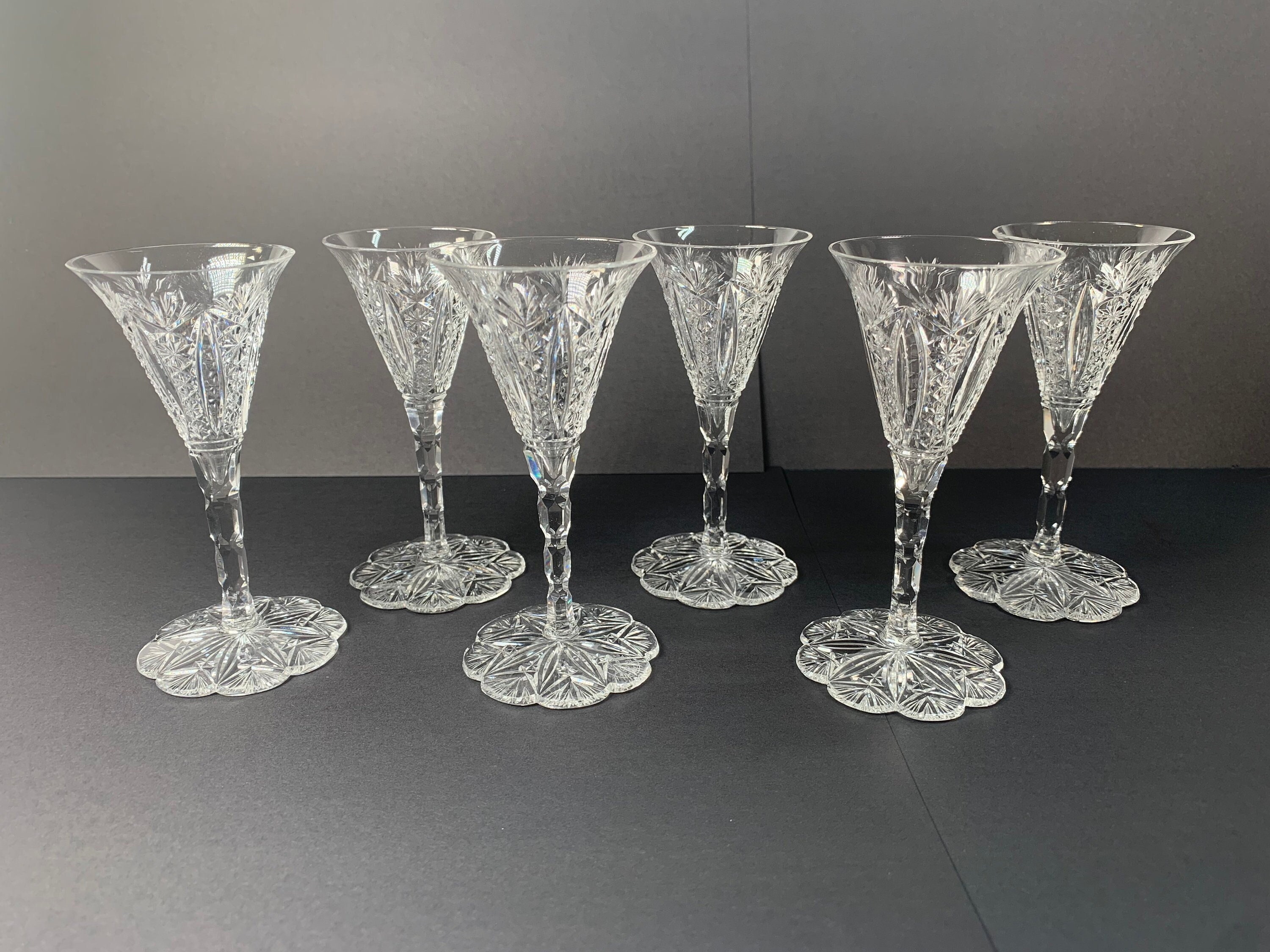 Antique French Baccarat 9232 Crystal Cut Colors Glasses Glassware Set 167  Pcs