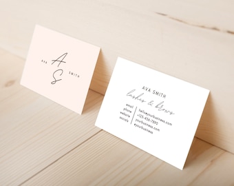 Lash Tech Business Card|Lash Extension Business Card|Lash Business Card|DIY Minimalist Business Card Template|Canva Business Card Template
