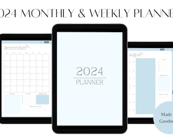 2024 Goodnotes Planner|Digital Planner|2024 Goodnotes Planner|Organisation Planner|Weekly and Monthly Digital Planner|Goodnotes|2024 Diary