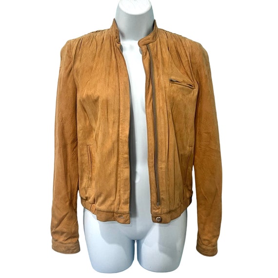 Vintage Tannery West Rich Tan Suede Leather Jacke… - image 10