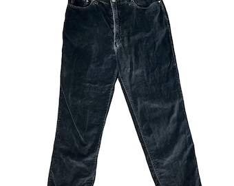 Vintage Versace Jeans Couture Charcoal Grau Samt Tapered Jeans Größe 31 / 44