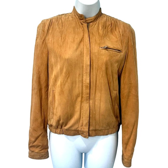 Vintage Tannery West Rich Tan Suede Leather Jacke… - image 1