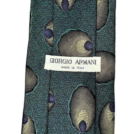 Vintage Giorgio Armani Green Olive 100% Pure Silk… - image 2