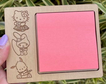 Nuevo soporte para post-it con temática de HK Hawaii grabado con láser