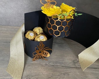 Coffret bouquet de fleurs à 2 niveaux pour la fête des mères, grand-mère, arrière-grand-mère, nouvelle maman, boîte à bonbons