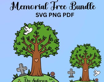 Family Memorial tree Png pdf svg, bundle, dove bird, grave stone, 2025 cartoon style tree leaves, laser cut file, flower box garden