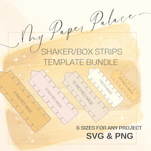 Wide Shaker Layer Strips box sides SVG PNG, Shadow Box Component ,  deep box, 3D Shaker, Cake Topper Component Digital download