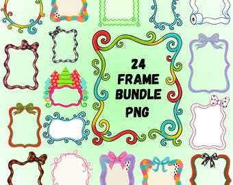 Quirky Whimsical Christmas frame png bundle clipart,free Canva link Digital paper art, Brushstroke designs, Diy funny bathroom wall art