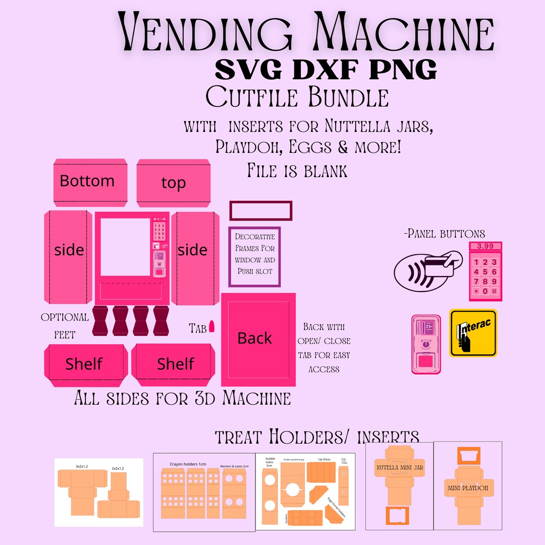 Easter Basket Vending Machine Template Svg Dxf Bundle Party Favor Box Easter Basket Vending Machine Template Svg Dxf Bundle Party Favor Box