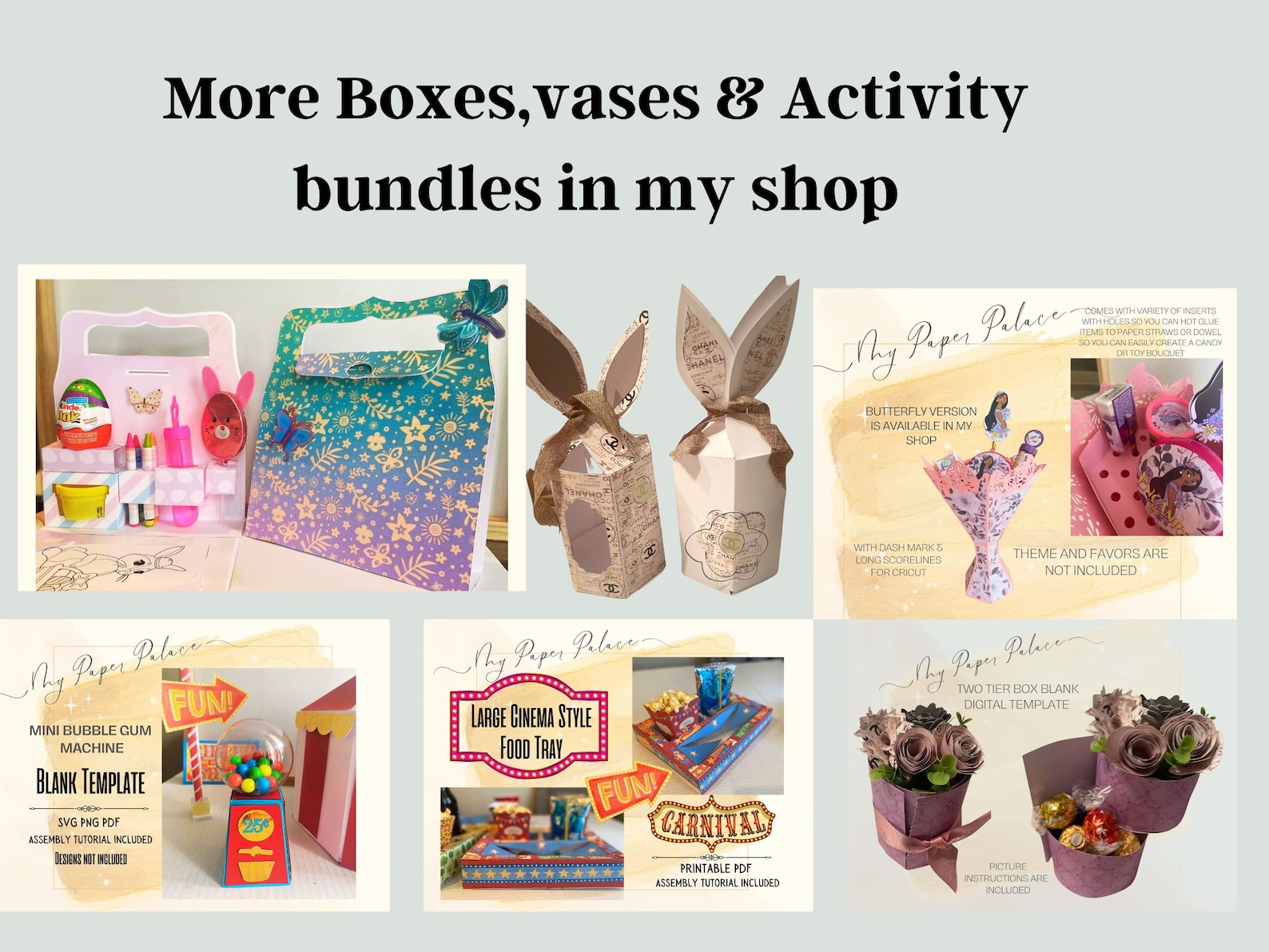 2 Tiered Flower Bouquet Box Set for Mothers Day, Grandmother, Great