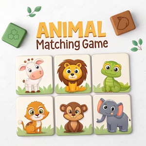 Animal Matching Game - Printable Memory Cards