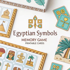 Egyptian Symbols Memory Game: Printable Matching Cards (PDF Download)