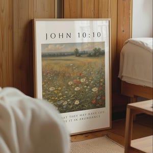 John 10:10 Bible Verse Wall Art,  Scripture Wall Art, Modern Christian Art, Christian Wall Decor, Christian Wall Art, Jesus Wall Art