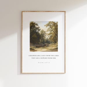 Psalm 127: 3 Bibel-Vers-Druck, Bibel-Wandkunst, christliche druckbare, Vintage christliche Kunst, Schrift druckbar, Landschaftskunst-Bibel-Vers