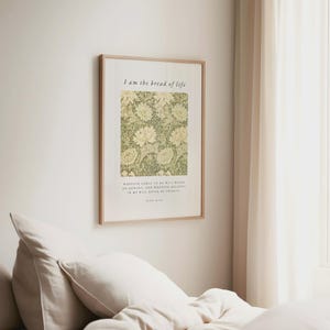 Juan 6:35, Versículo bíblico impreso, Impresión cristiana, Arte cristiano moderno, Impresión de las Escrituras, Escrituras imprimibles vintage, Arte rústico para pared