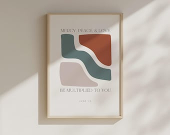 Jude 1: 2 Bibelvers Wandkunst, moderne christliche Kunst, christliche Wandkunst, spirituelle Wandkunst (Digitaler Download)