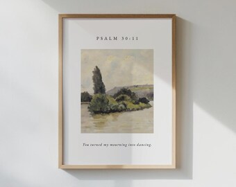 Vintage Psalm 30:11 Bible Verse Print, Christian Wall Art (Digital Download)