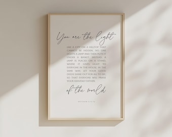 Matthew 5:14-16 Bible Verse Print, Christian Wall Art (Digital Download)