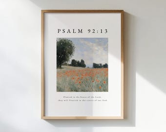 Psalm 92:13 Wildflower Bible Verse Print, Christian Art (Digital Download)