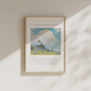 His Mercies Are New Every Morning, Lamentations 3:22-23 Bible Verse Print, Vintage Christian Prints (Digital Download)