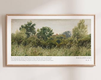 Philippians 4:6-7 Frame TV Art, Christian Home Decor, Vintage Christian Art, Samsung TV Bible Art, Frame Tv Bible Verse, Frame Tv Scripture