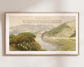 Philippians 4:6 Frame TV Art, Christian Home Decor, Christian Wall Art, Samsung TV Bible Art, Frame Tv Bible Verse, Frame Tv Scripture