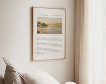 Great Is Thy Faithfulness Hymn Print, Farmhouse Wall Art, Christian Wall Decor, Christian Wall Art (Digital Download)