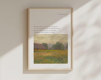 Zechariah 10:1 Bible Verse Wall Art –  Scripture Wall Art, Christian Digital Download, Farmhouse Wall Art, Christian Wall Art