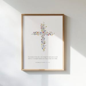 Ephesians 3:20, Bible Verse Print, Bible Art, Christian Print, Modern Christian Art, Scripture Home Decor, Printable Bible Verse, Floral Art