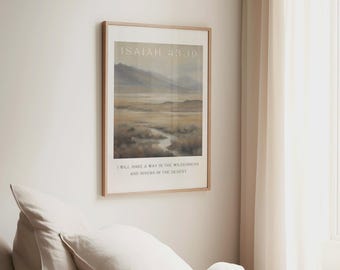 Isaiah 43:19 Bible Verse Print, Christian Art Print, Modern Christian Art, Christian Home Decor, Digital Download
