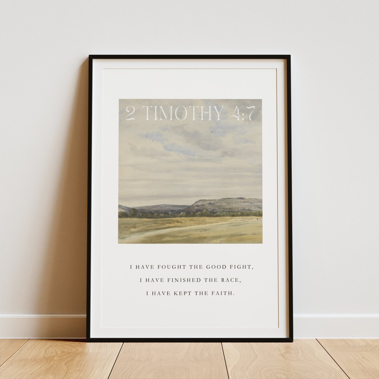 2nd Timothy 4 7 Bible Verse Print Bible Art Christian Print Vintage