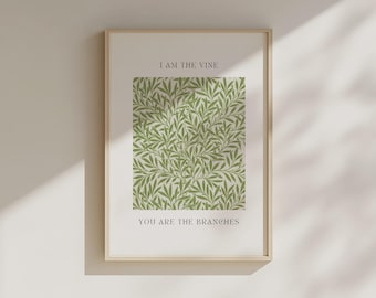I Am The Vine, You Are The Branches, John 15:5 Bible Verse Wall Art, , Christian Wall Art, Farmhouse Wall Art (Digital Download)
