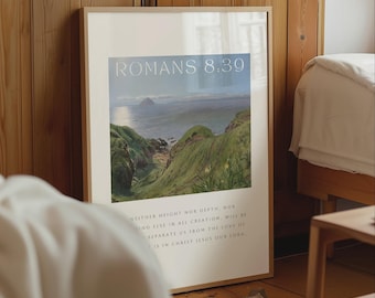 Romans 8:39 Bible Verse Wall Art, Jesus Wall Art, Christian Wall Art, Modern Christian Art, Scripture Wall Art, Farmhouse Bible Verse