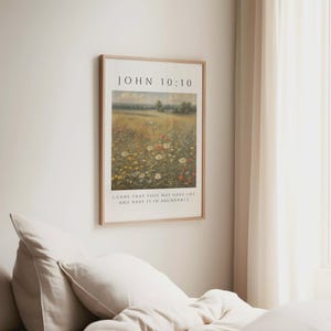 John 10:10 Bible Verse Wall Art,  Scripture Wall Art, Modern Christian Art, Scripture Home Decor, Christian Wall Art, Jesus Wall Art