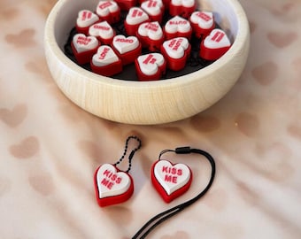 Heart Fidget Clicker | Keychain | Wristlet | Sensory Toy | Autism, ADHD, Stress, Anxiety Relief
