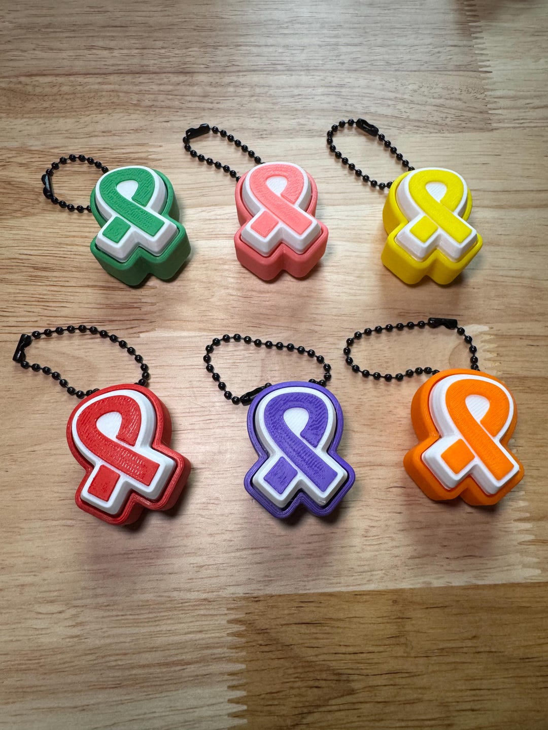 Awareness Ribbon Cause Clickers | Beaded Chain Keychain | Wristlet ...