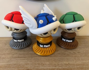 Turtle Shell Container | Switch Game Holder (20) | Mario Kart Trophy | Winged Blue Turtle Shell