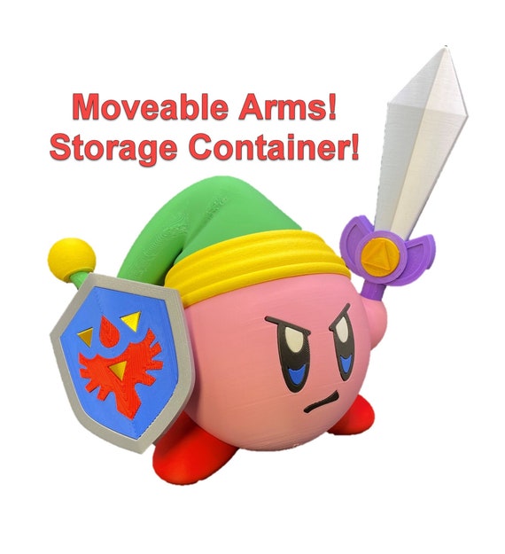 Link Kirby Container with Sword and Shield | Stash Container | Moveable