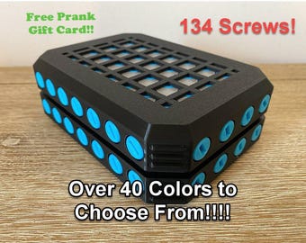 Really Annoying Gift Box / 134 Screws / Card Holder / Money Holder / Christmas Box / Car Key Holder