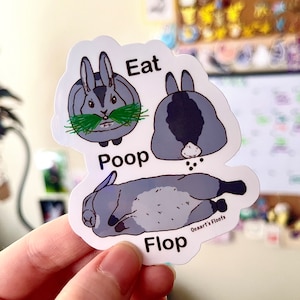 Cute Bunny Sticker | Funny Rabbit Sticker | Waterproof Vinyl Sticker | Water Bottle Sticker | Aesthetic Animal Sticker