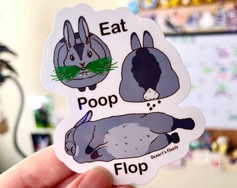 Cute Bunny Sticker | Funny Rabbit Sticker | Waterproof Vinyl Sticker | Water Bottle Sticker | Aesthetic Animal Sticker