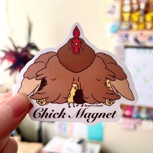 Cute Chicken sticker | Funny vinyl weatherproof waterbottle Chicken Sticker | Cute Mom Stickers | Funny Jokes Sticker