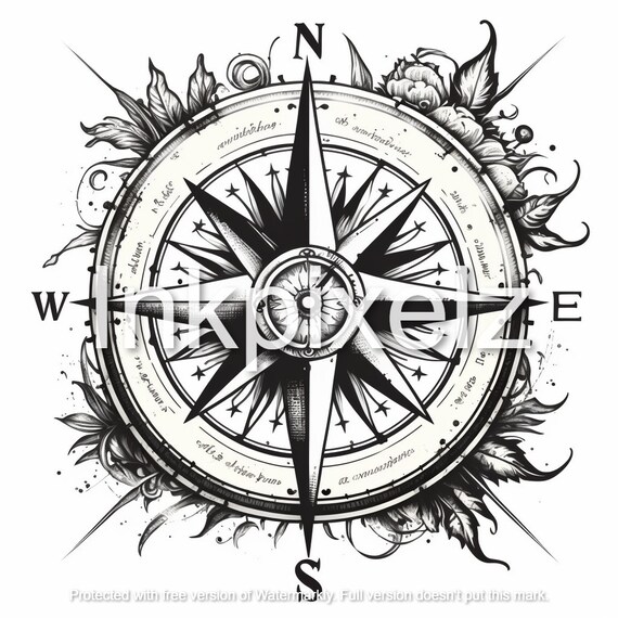 Large Dragon Ship Compass Temporary Tattoos Women Adults - Temu Australia