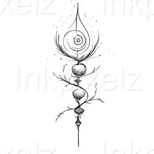 Unalome Tattoo Design, Minimalist, Spiritual  Instant Digital Download. Template/Stencil SVG PNG JPEG