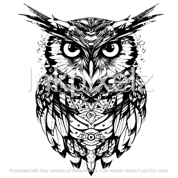 Owl Tattoo Flash Outlines