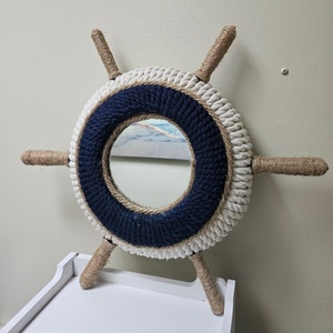 10" Ship Wheel Mirror