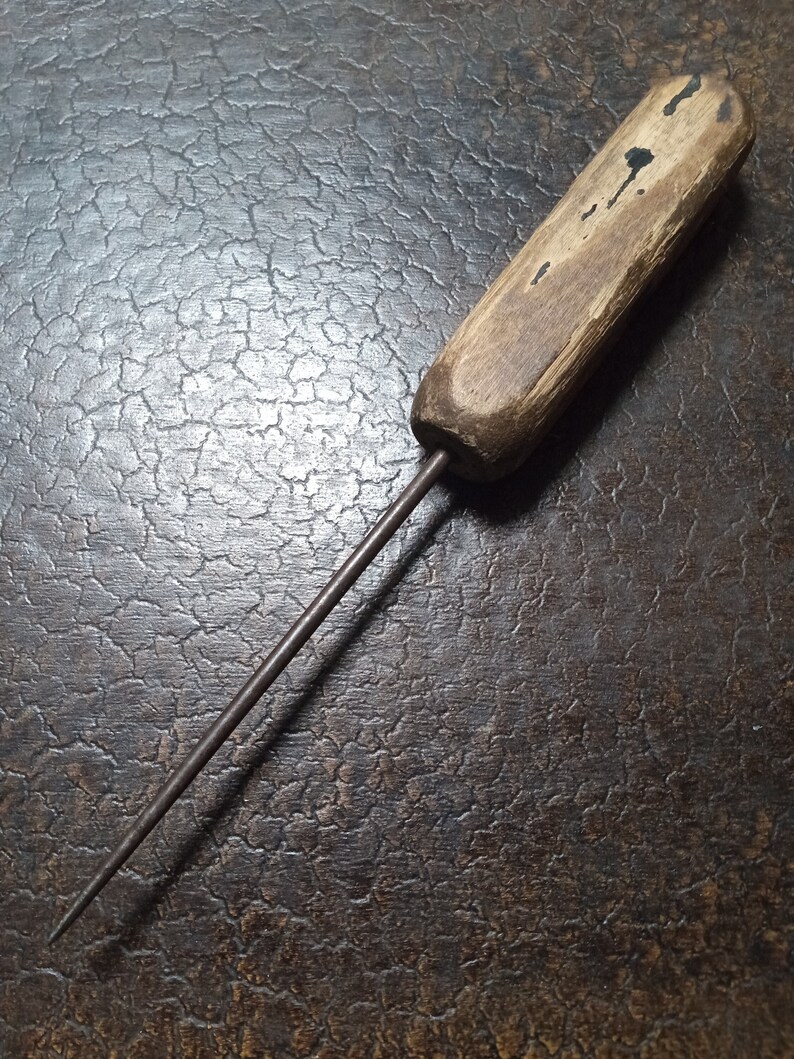 Vintage Ice Pick With Wood Handle Etsy
