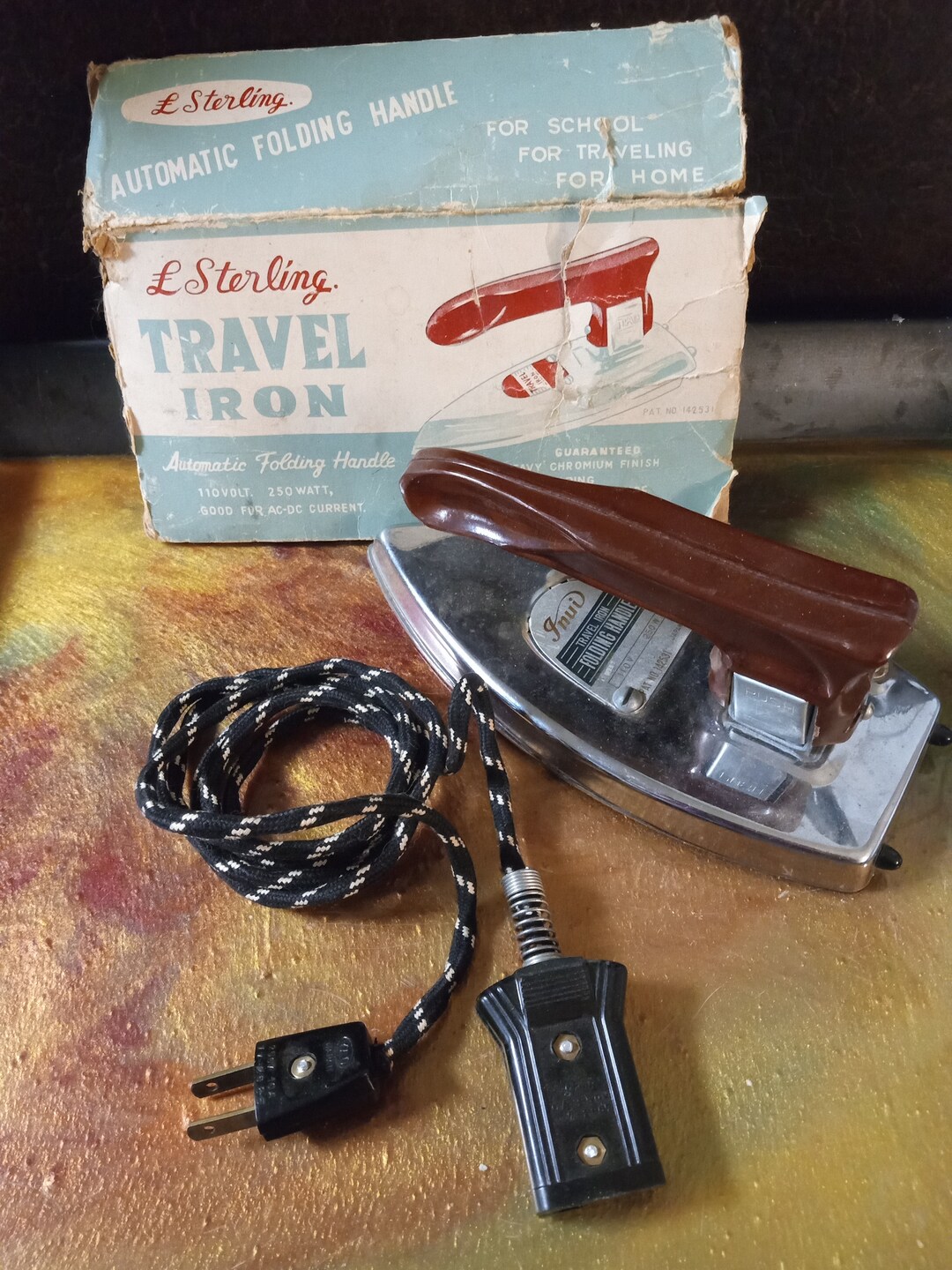 Vintage 1960s Inui Folding Travel Iron by L. Sterling Etsy