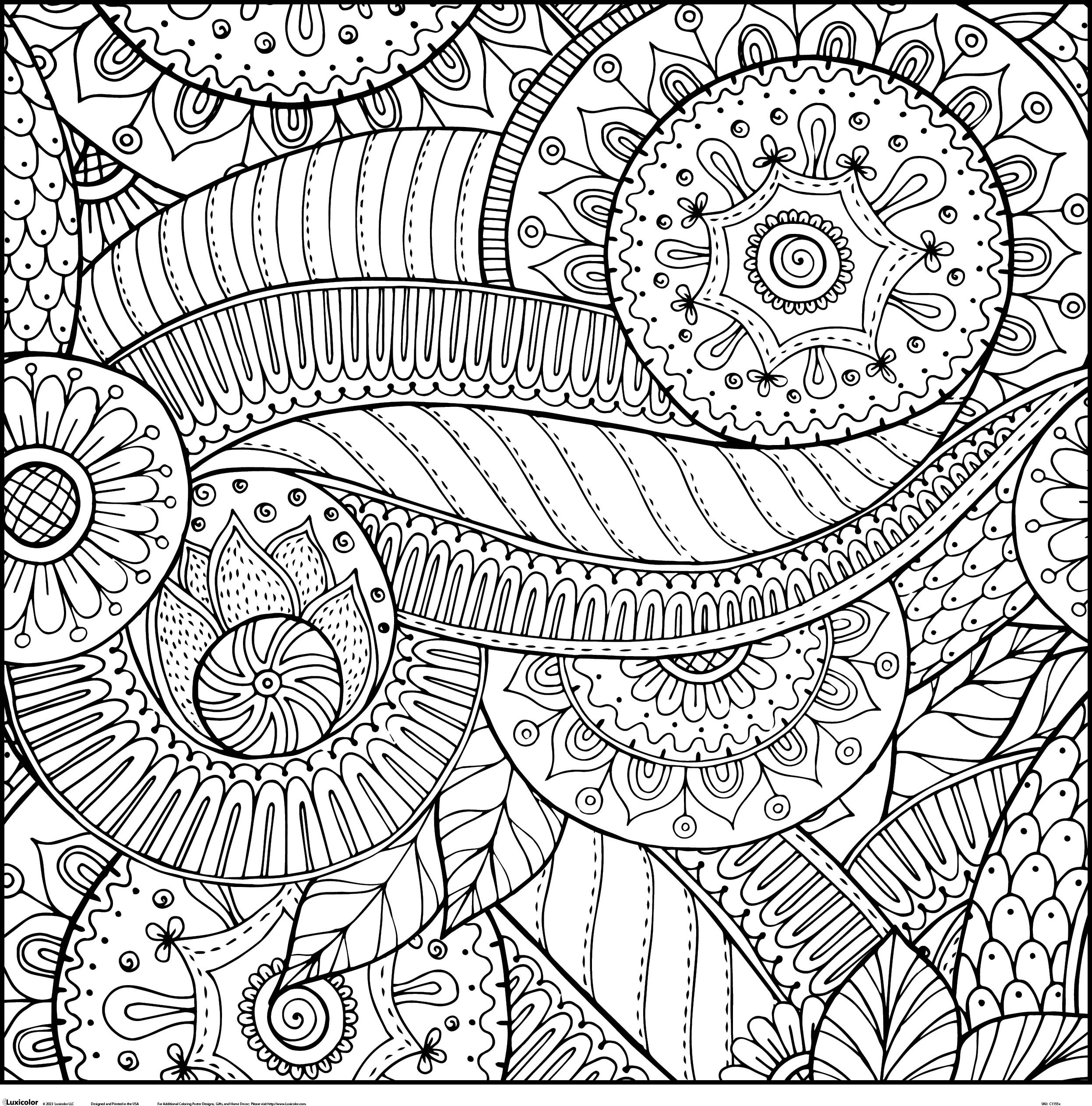 Giant Zendoodle Mandala Coloring Poster | Beautiful Coloring Gift for All Ages | Personalized | C1155x